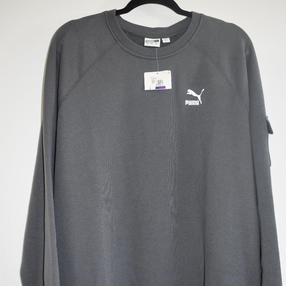NWT Puma Mens Crew Neck Grey Sweater size XXL